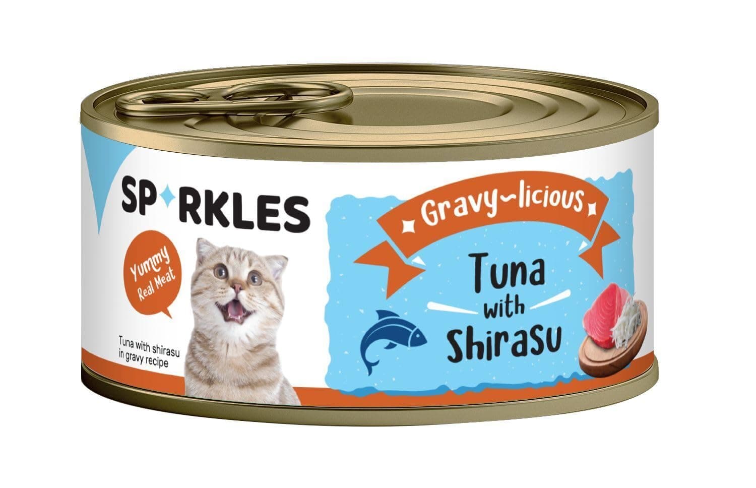 Sparkles | Wet Food for Adult Cat with Tuna and Shirasu in Gravy 80g