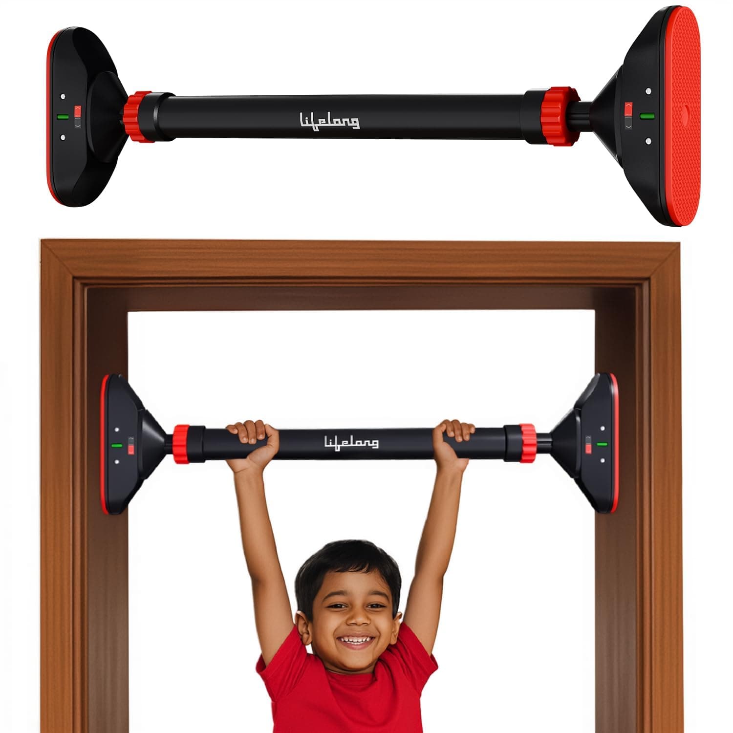 Lifelong Pull Up Bar for Home Workout, Pullup Bar at Home Without Screw Installation|Door Pull Up Bar with Adjustable Width|Chin Up Bar for Home, Size 65-95CM Max User Weight 150kg