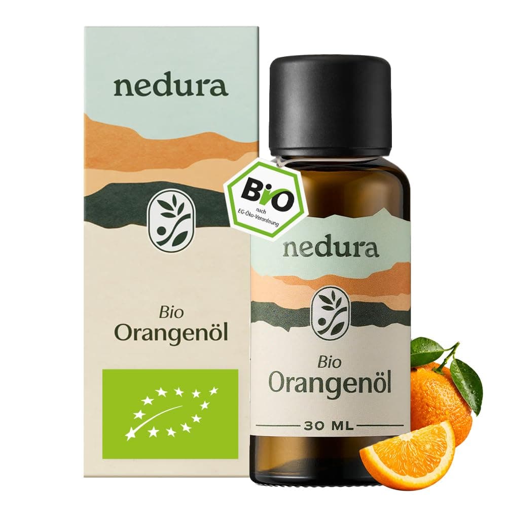 nedura® Organic Orange Oil [100% Natural] - Cold Pressed from Real Oranges - Essential Oil, Fragrance Oil Orange - Food Grade - Orange Oil Organic from Greece - 30 ml