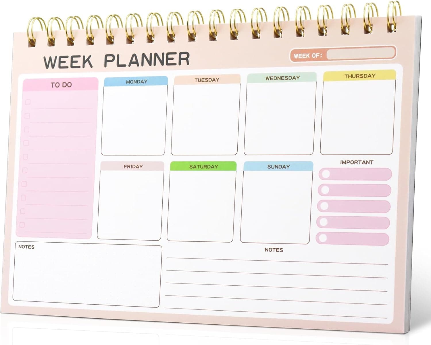 Weekly to Do List Notepad, Desk Planner with 52 Undated Tear-Off Sheets, Habit Tracker & Productivity Organizer, Ideal for Students, Office Home Use (6.5"×9.5")