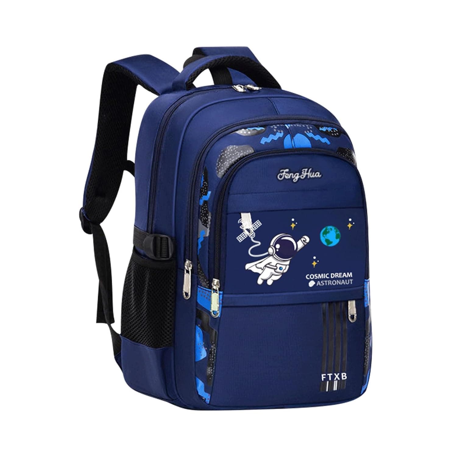 ANYUAN Boys School Backpack with Astronaut Pattern, Lightweight Durable Bookbag for Elementary Students, Boys Book Bag, Kids School Bag