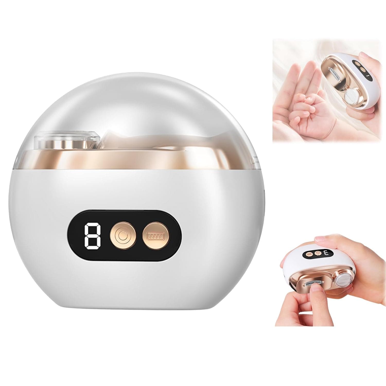 Electric Nail Clipper, 3 Speed Electric Nail Clippers for Seniors & Adults, Baby Electric Nail Trimmer with Display Screen, LED Light & Clip Storage, Automatic Nail Clipper for Fingernail
