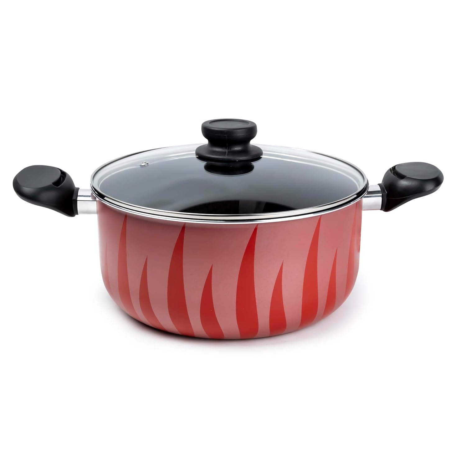 Flame Design Non-Stick Casserole with Lid and, Stew Pot Suitable for Gas, Electric, Induction, and Ceramic Stove Dutch Oven - 26cm