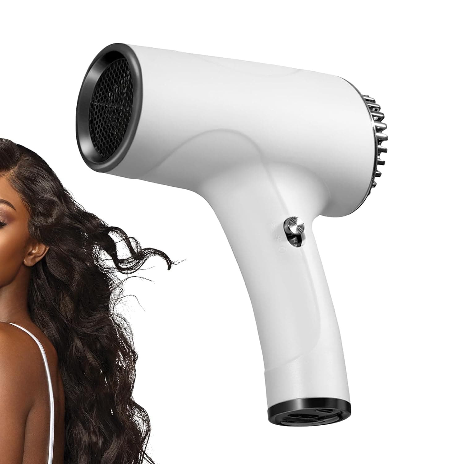 Cordless Hair Dryer Rechargeable,500W Plug in Hot and Cold Blower | 2 Speeds Low Noise Rechargeable Battery Operated Hair Dryer,for Women, Men, Home, Bedroom, Dorm, Travel