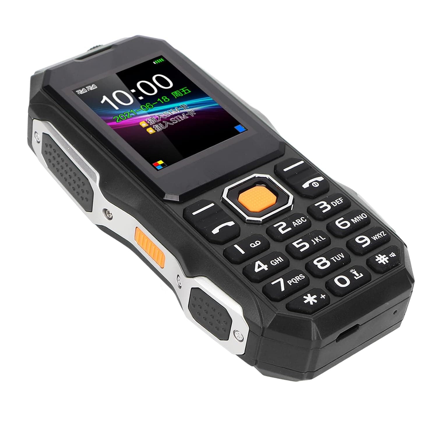 Senior Mobile Phone, Older Mobile Phone 5800mAh Battery Family Calling External Radio to Listen to News(Black)