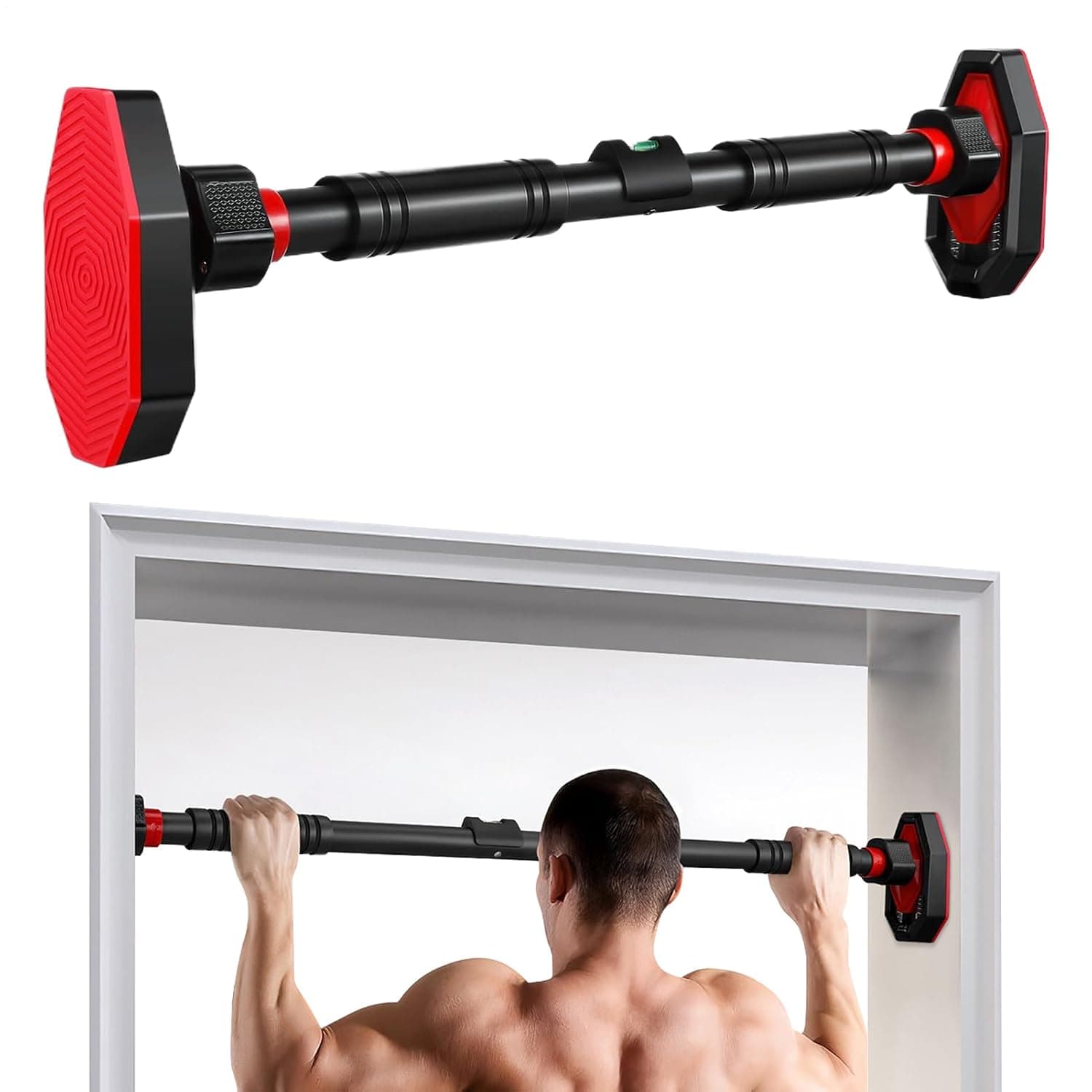 Pull Up Bar for Doorway Anti-slip Ergonomic No Drilling | Home Fitness Equipment for Home Gym Indoor Outdoor Workout Exercise
