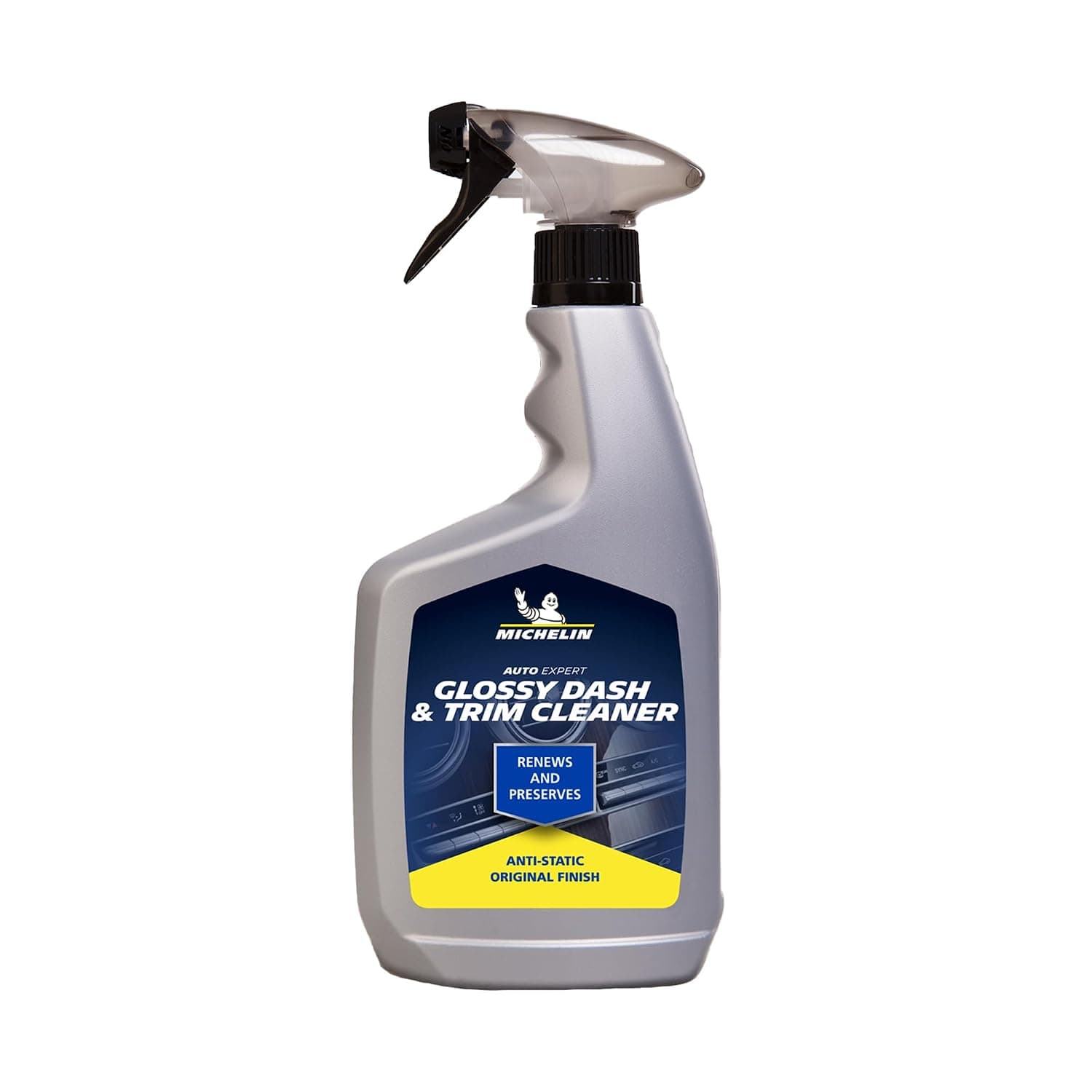 MICHELIN 31388 Glossy Dash and Trim Cleaner 650ml | Interior Plastic Care for Cars Motorcycles and Trailers | Anti-Static Non-Greasy Formula | Restores Original Finish and High Gloss Shine