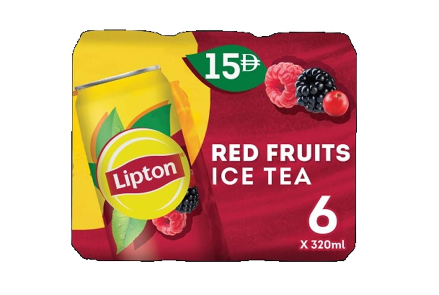 Lipton Red Fruits Ice Tea, Non-Carbonated Low Calories Refreshing Drink,320mlx6