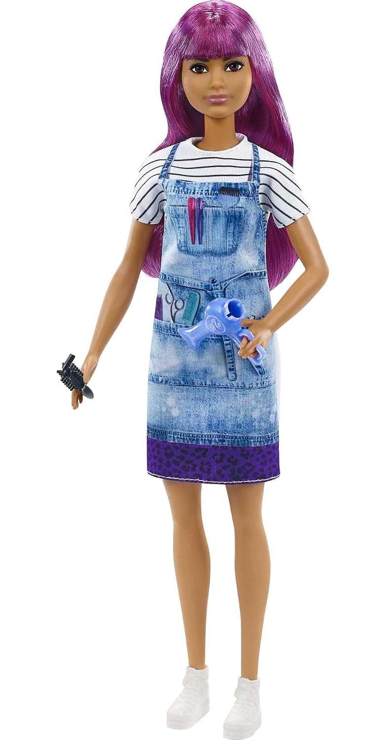 Barbie Salon Stylist Doll (12-In/30.40-Cm), Purple Hair, Accessories Gtw36