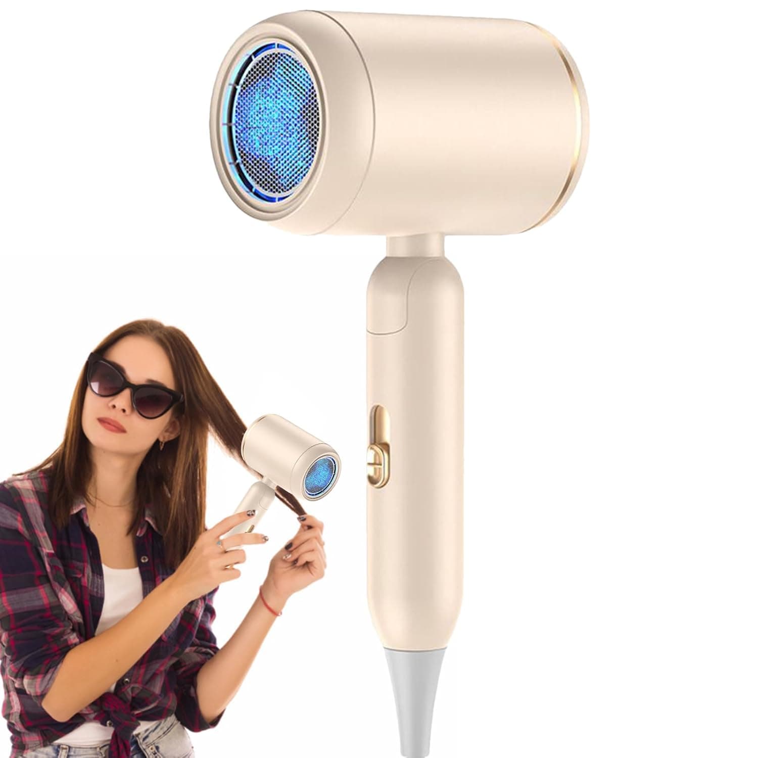 Blow Dryer | Foldable Dryer for Styling - Portable Hair Blower - for Women Men Home Travel Salon Vacation Hotel Apartment