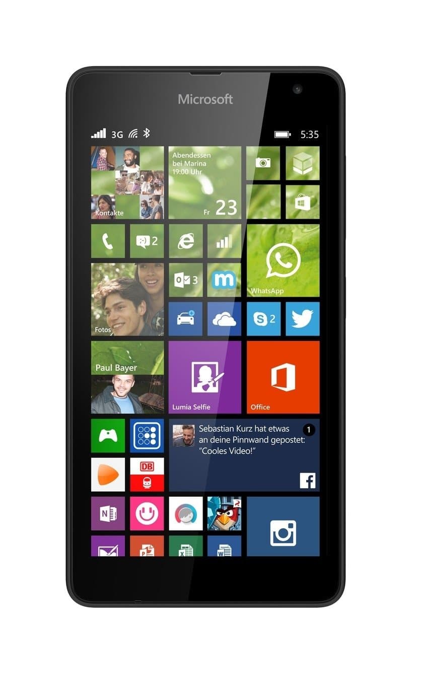 Microsoft Lumia 535 Single-SIM 8GB ROM + 1GB RAM (GSM Only | No CDMA) Factory Unlocked 3G Smartphone (Black) - International Version