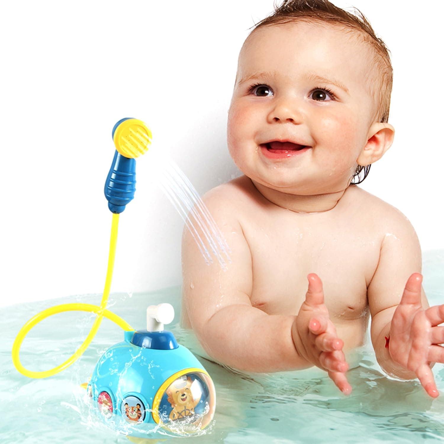 Mumoo Bear Baby Bath Toys, Light Up Bath Toys with LED Light, Sprinkler Bathtub Toys for Toddlers Infant Kids Boys Girls, Octopus Spray Swimming, Bathtub Shower Pool Bathroom Toy for Baby