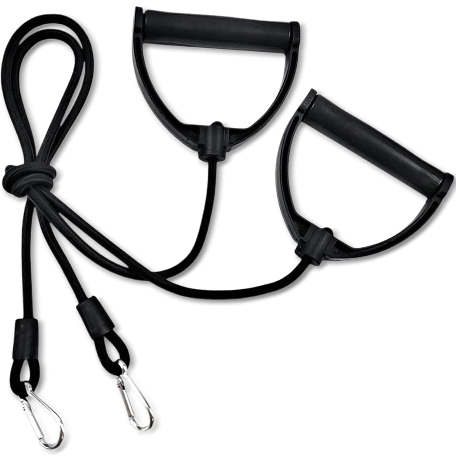 1 Pair Resistance Bands, Exercise Fitness Pull Ropes, Stepper Bands with Comfort Handles Stable Clips, for Home Strength Training, Full Body Workout Fitness Equipment (Black)