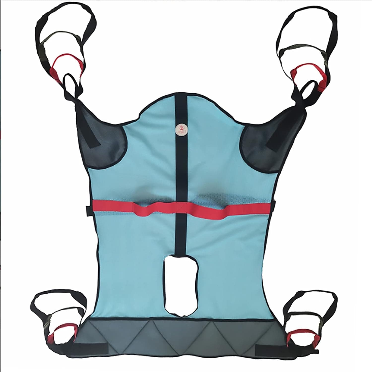 Toileting sling, patient lifting sling with loop attachments portable split leg sling with head support for any..