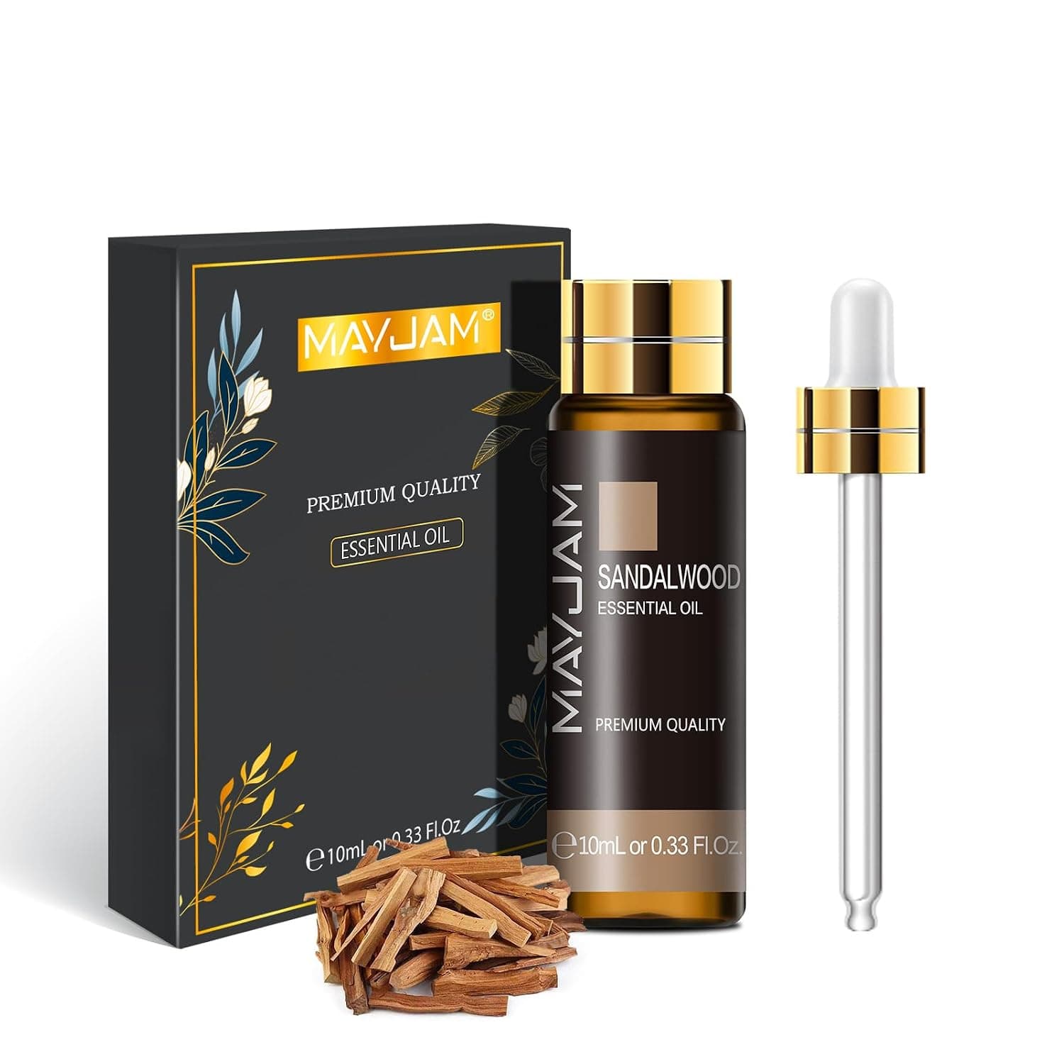 MAYJAM Sandalwood Essential Oil 10ML, Sandalwood Oil for Diffuser, Humidifier, DIY, Home，Wardrobes