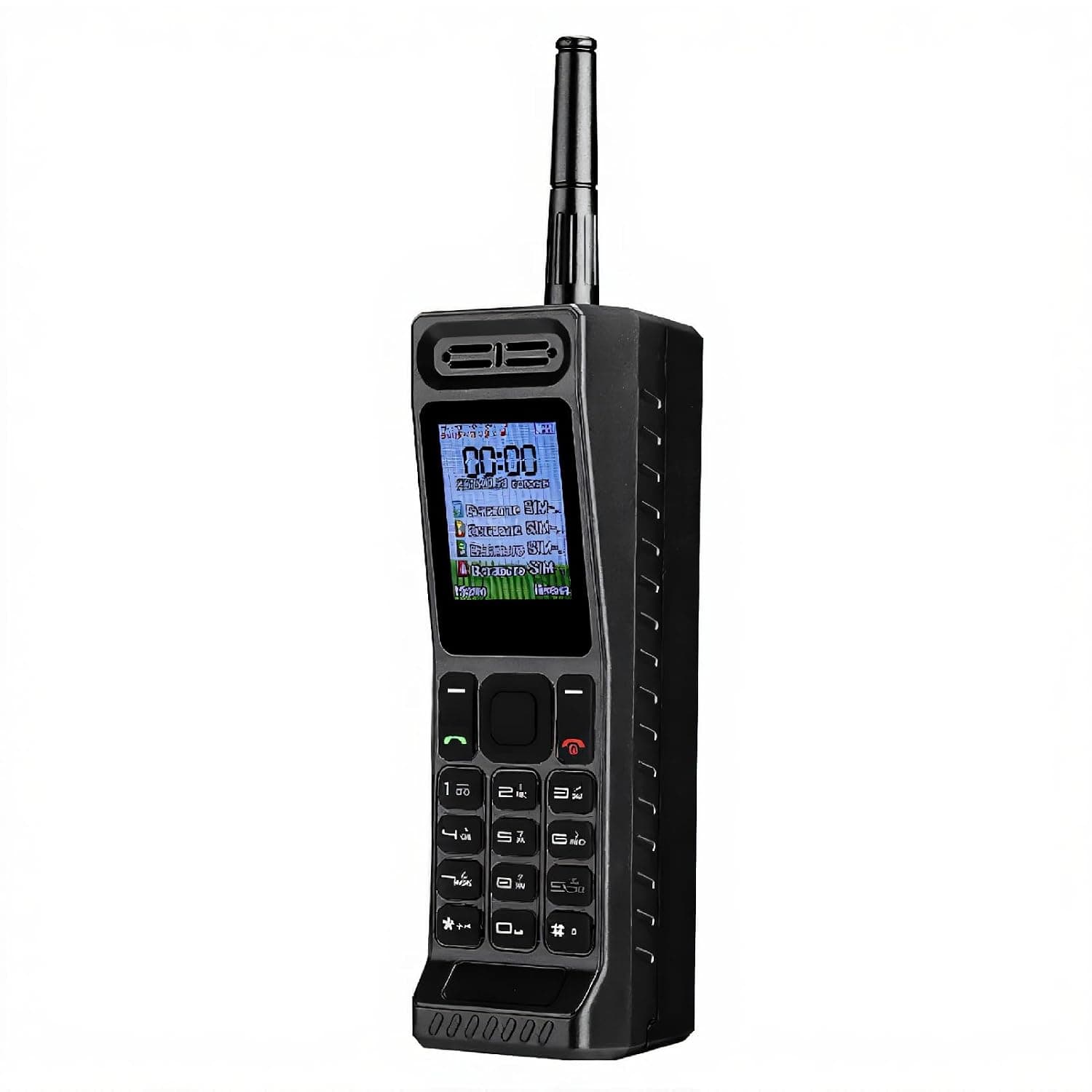 eboxer-1 Retro Vintage Brick Mobile Phone Four Card Standby Quad Band 32GB Bluetooth Classic Cell Support Dialing, Power Bank, MP3, Radio and Other Fuctions(Black)