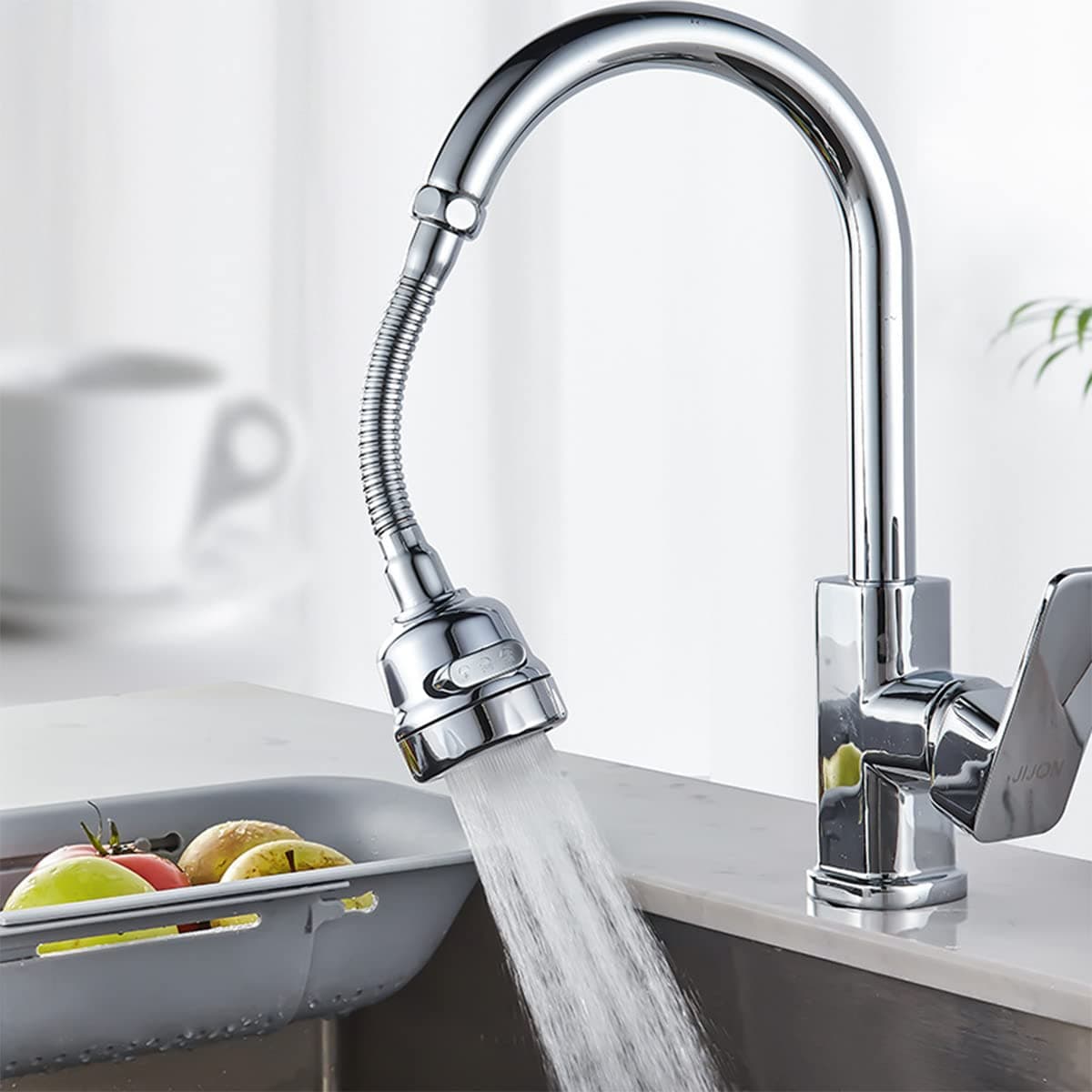 Kitchen Faucet Sprayer Attachment - Movable Extender, 360° Rotatable Sink Head, Anti-Splash Tap Booster Shower and Water Saving