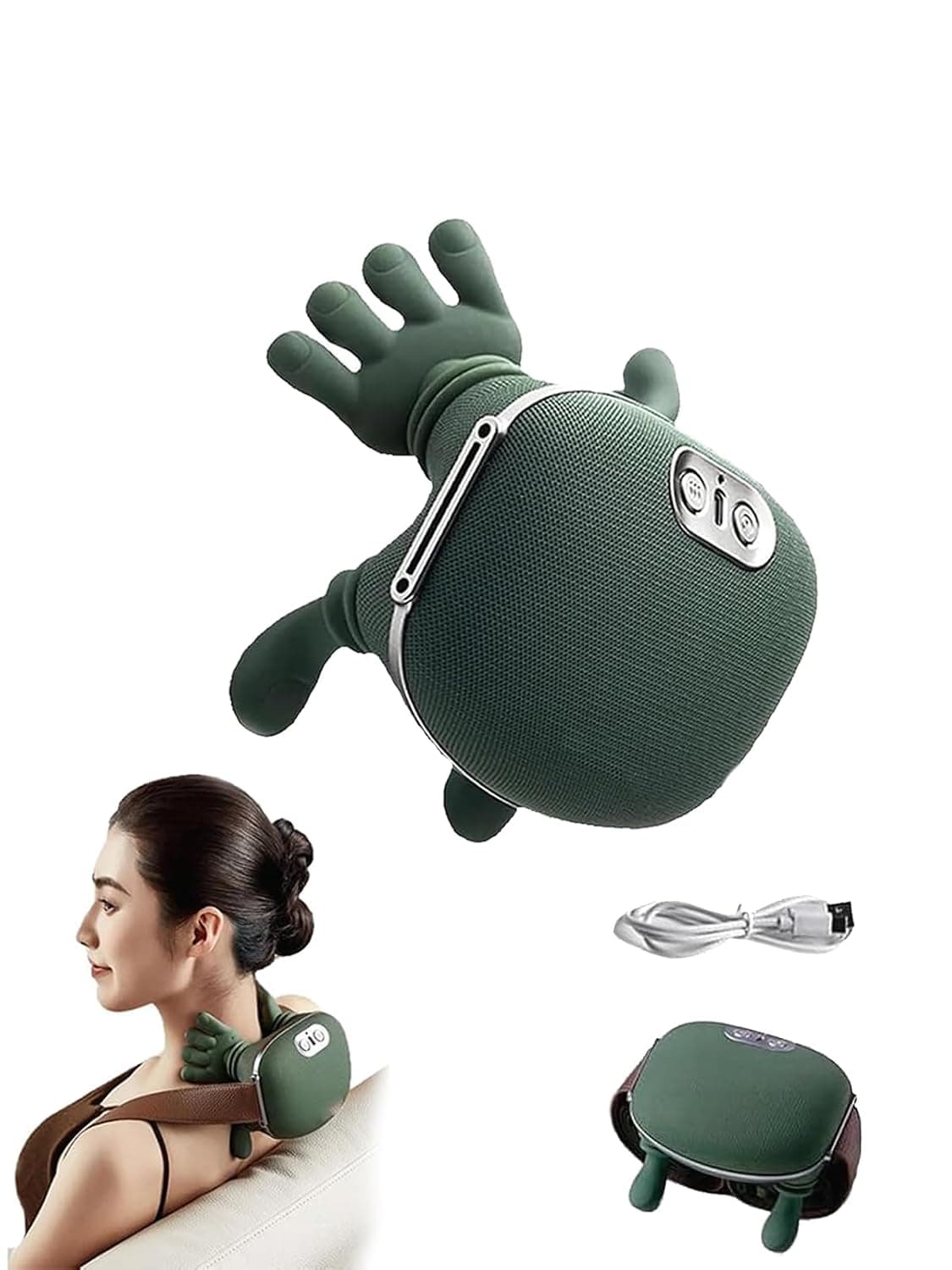 Smart Neck Shoulder Massager, Wireless Real Hands Massager(Upgrade*1) | with 3-Speed Adjustment, Electric Deep Tissue 4d Kneading Massage, Gift for Adults, Office Staff, Drivers, Family