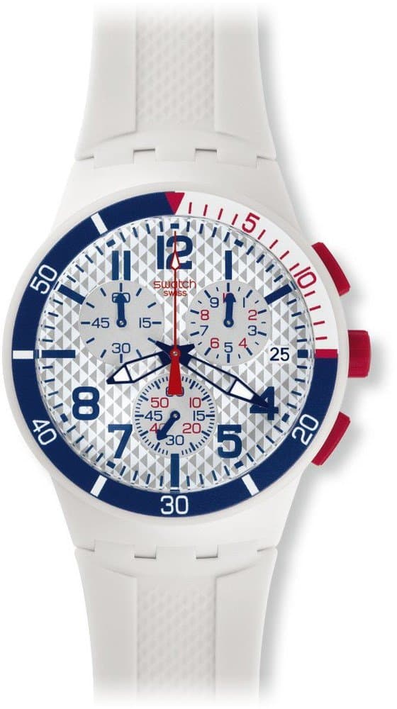 Swatch Men's Originals SUSM401 White Silicone Swiss Quartz Watch