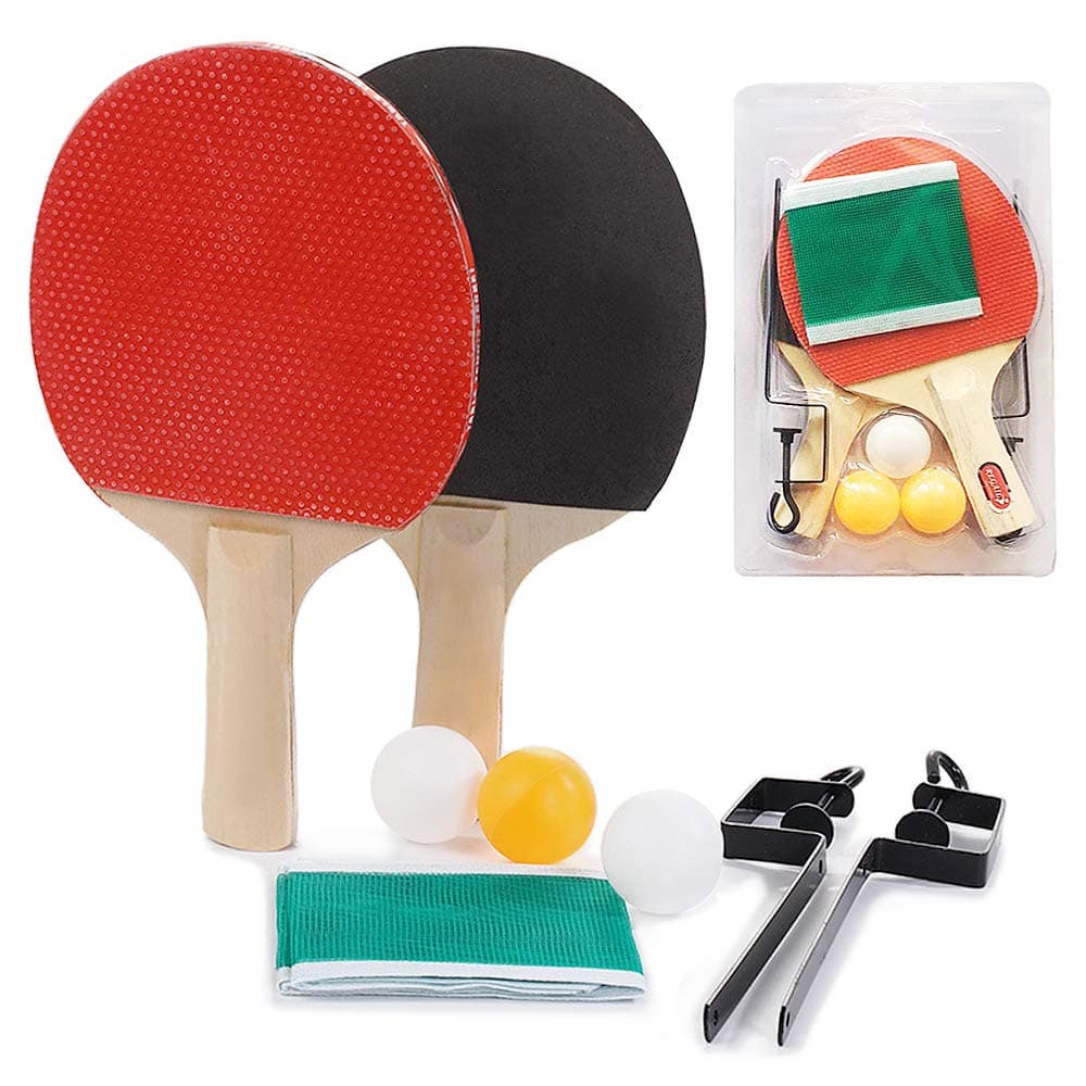 Ball Rackets, GoolRC Portable Retractable Post Net Rack Paddles Quality Table Tennis Rackets Set Training Adjustable Extending Net Rack Paddle Bats Sports