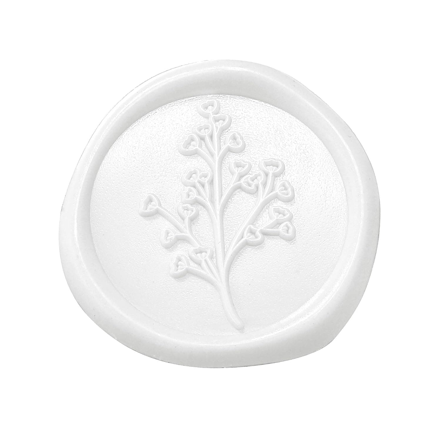 Yoption Wax Seal Stickers, 50 Pcs Baby‘s Breath Self- Adhesive White Envelope Seal Stickers for Wedding Invitation, Gift Wrapping, Christmas, Crafts