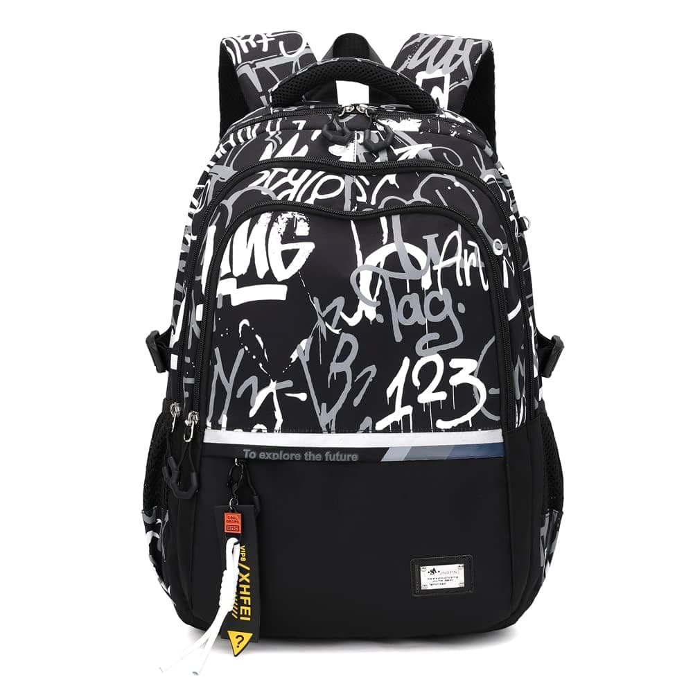 School Backpack for Boys, Large Capacity Back to School Book Bag for Secondary School, Lightweight Casual School Backpack for Kids Elementary Middle
