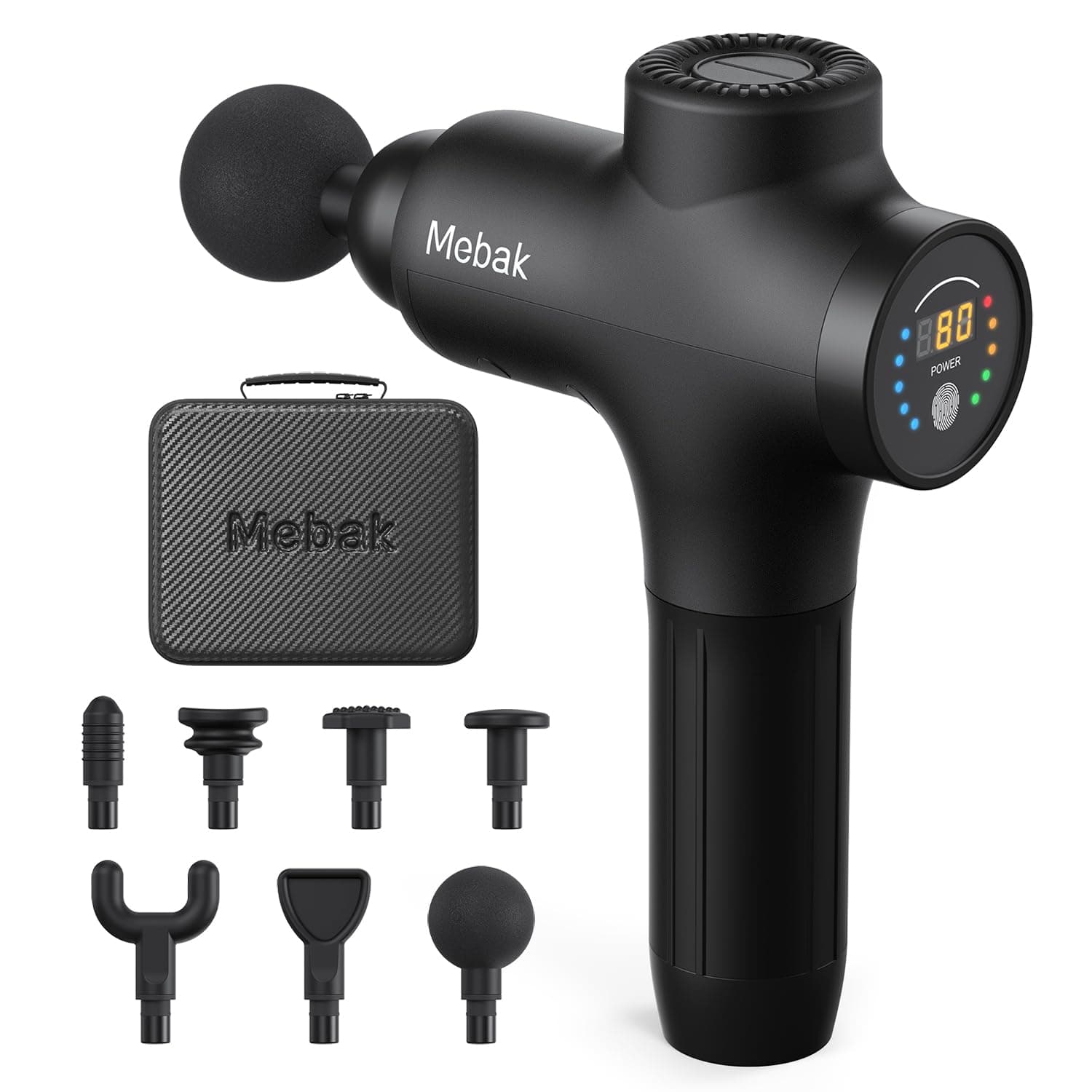 Massage Gun Deep Tissue 12mm Amplitude, Professional Handheld Muscle Massage Gun for Shoulder Back Body Massager, Super Quiet Portable Electric Percussion Massager Gun, Gifts for Him, Black