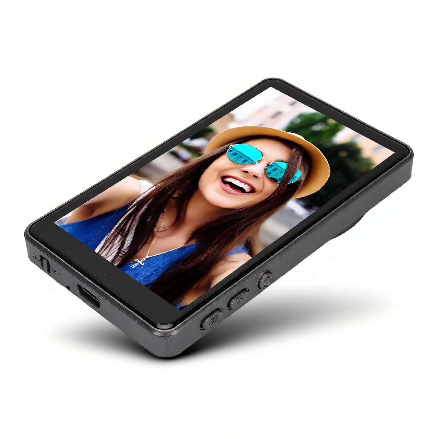 PUSOKEI Magnetic Phone Vlog Screen, 4.02 Inch 5V 1A Phone Vlog Selfie Screen for Recording (Gray)