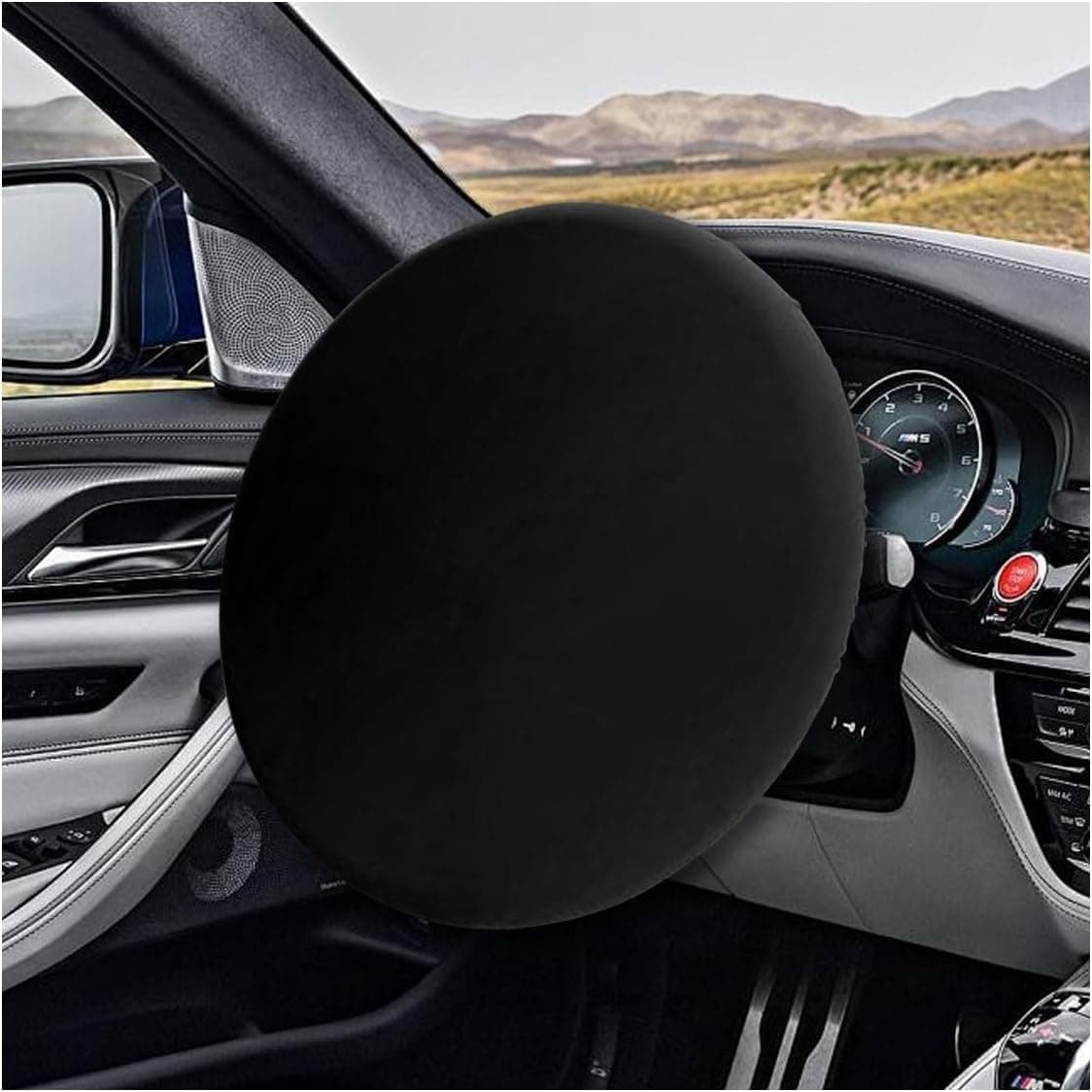 Joyzzz Car Steering Wheel Cover Sun Shade, Durable 18 Inch Universal Fit, Dustproof & Heat Resistant Steering Wheel Protector, Comfort Grip Cover for All Vehicles