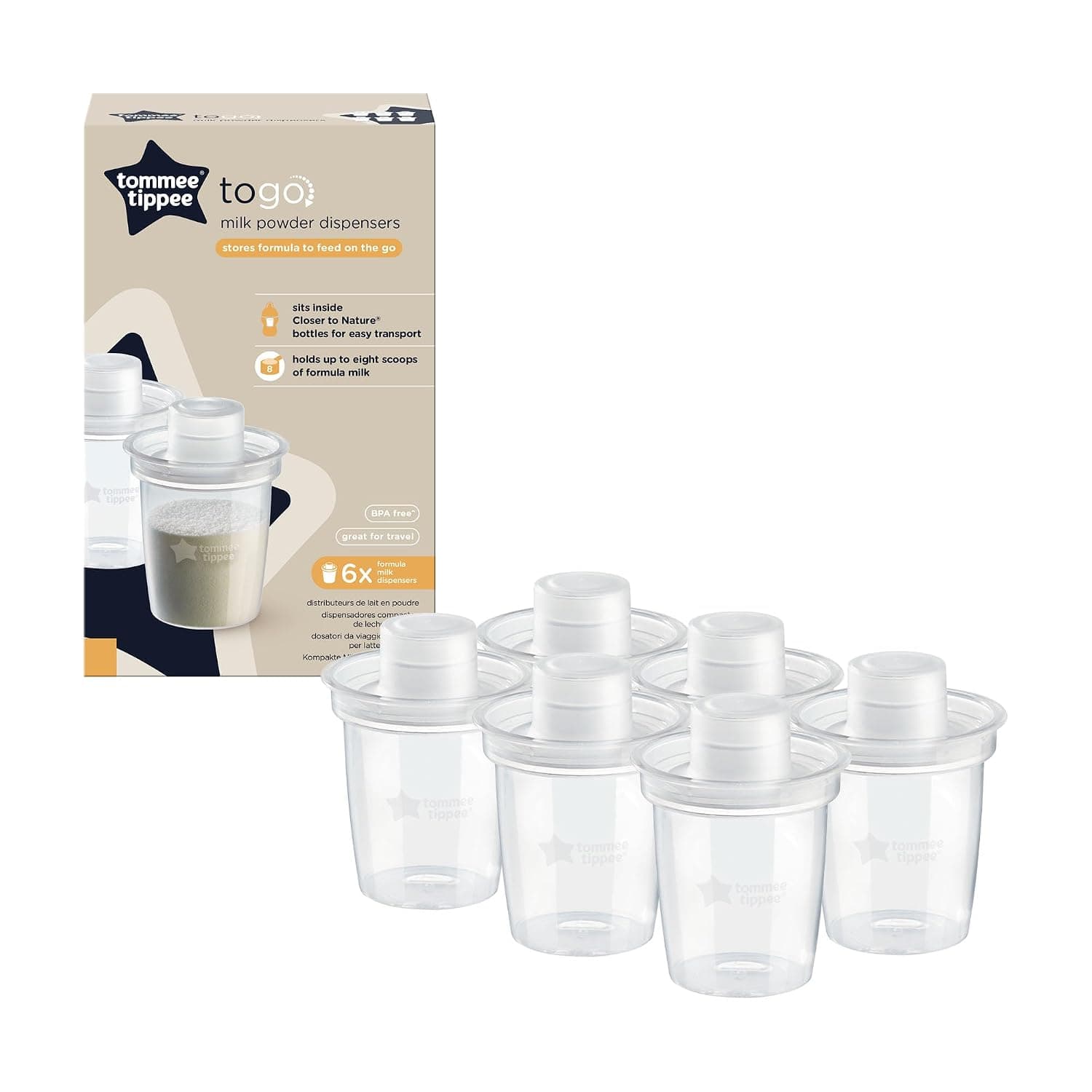 Tommee Tippee Closer to Nature Milk Powder Dispenser(Pack of 6)