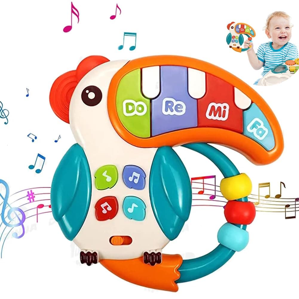 Baby Toddler Musical Toy, Newborn Rattles Toys, Light Up Toys with Sound and Light, Sensory Teething Activity Early Learning Educational Toy Gift for Toddler Ages 18 Months+