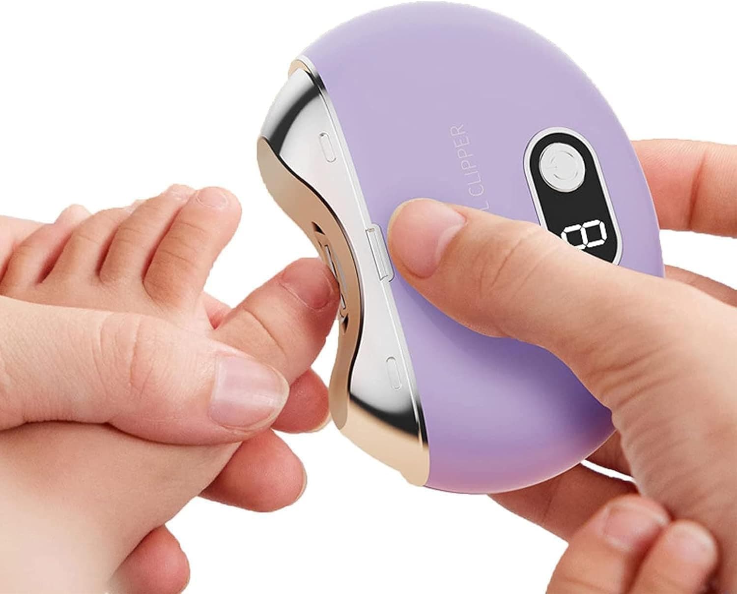 Aputue Electric Nail Clipper, Automatic Trimmer with UV Light and Storage Box, Rechargeable 3-Speed Manicure Device, Safe for Babies and Elderly with Quiet Motor and Type-C Port