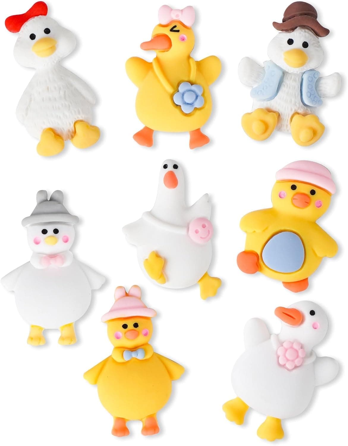 Azonee 8pcs Fridge Magnets, Cute Fridge Magnets, Suitable for Home Kitchen Office Whiteboard, Mini Duck Refrigerator Magnet, Educational Toy Birthday Gift