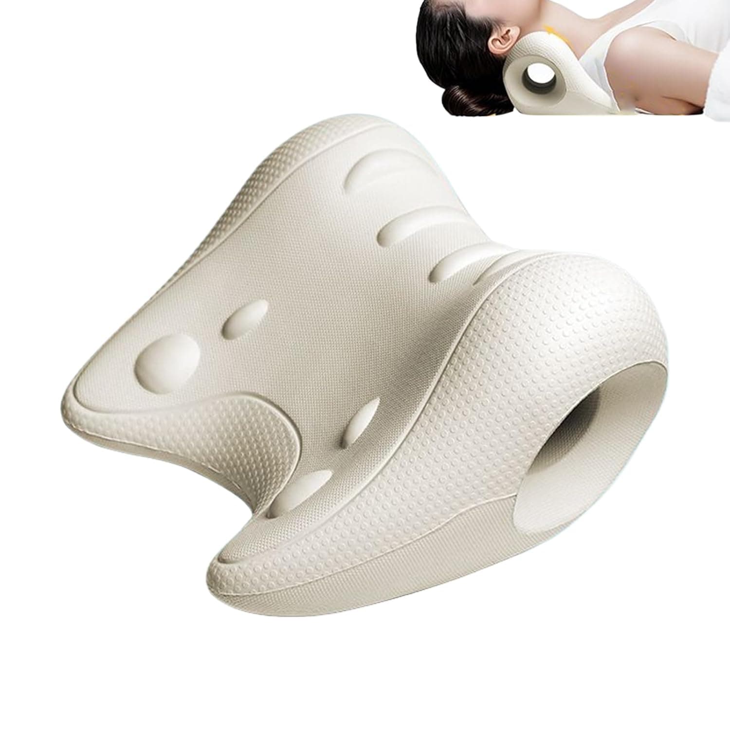 Neck Pillow Massager U Shape Ergonomic Massage Pillow | Neck Massagers for Relief Support Muscle Relaxation Home Travel Bed Rest