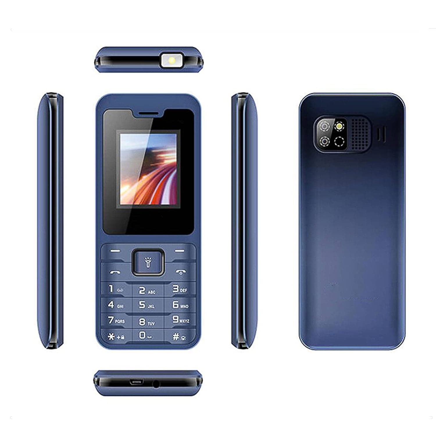 Basic Mobile Phones for the Elderly and Kids, Unlocked Dumb Phones, Cell Phones Without Internet - with Big Buttons, MP3, MP4, Camera, Flashlight, SOS,Blue