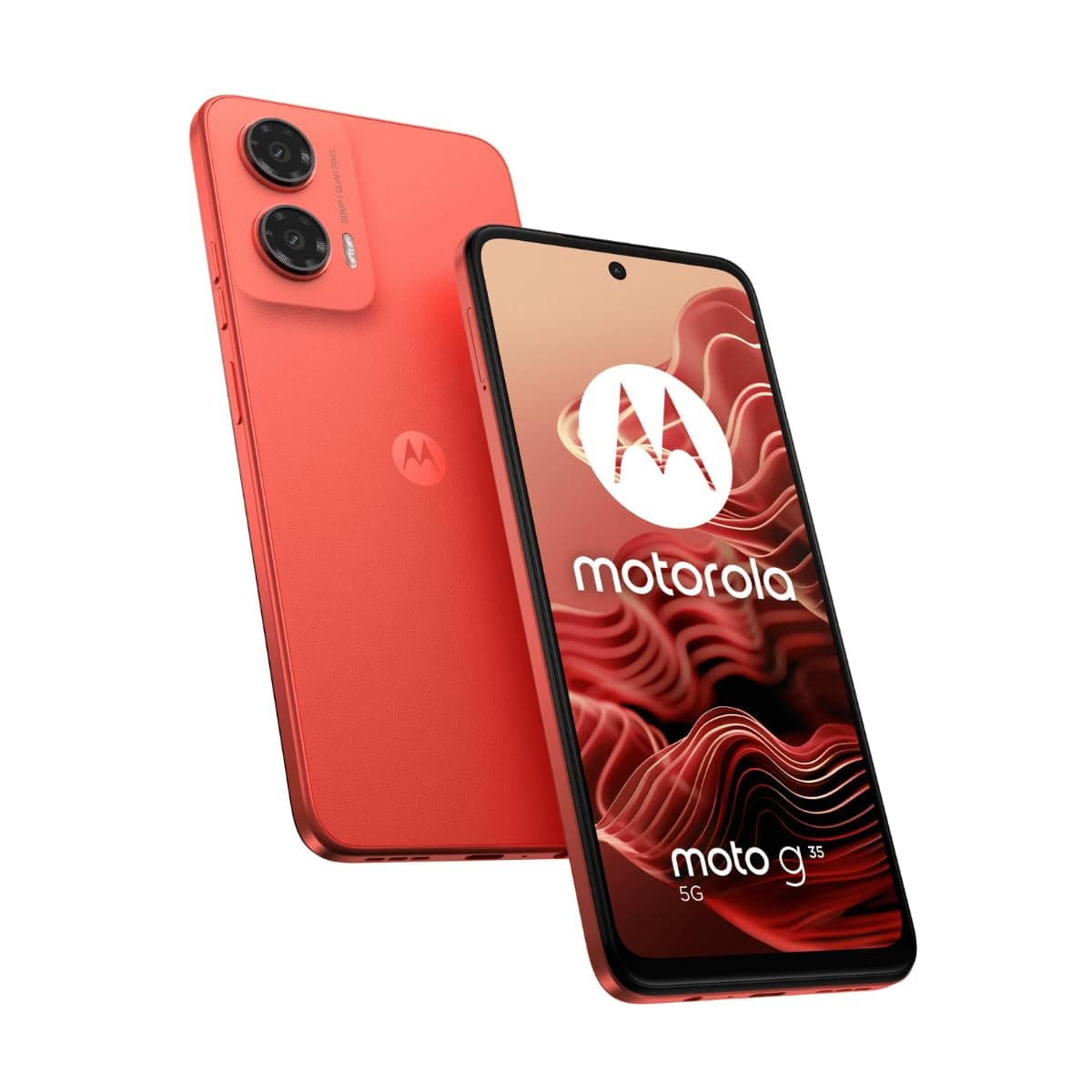 Motorola Moto G35 DUAL-SIM 256GB ROM + 8GB RAM (GSM Only|No CDMA) Factory Unlocked 5G Smartphone (Guava Red) - International Version