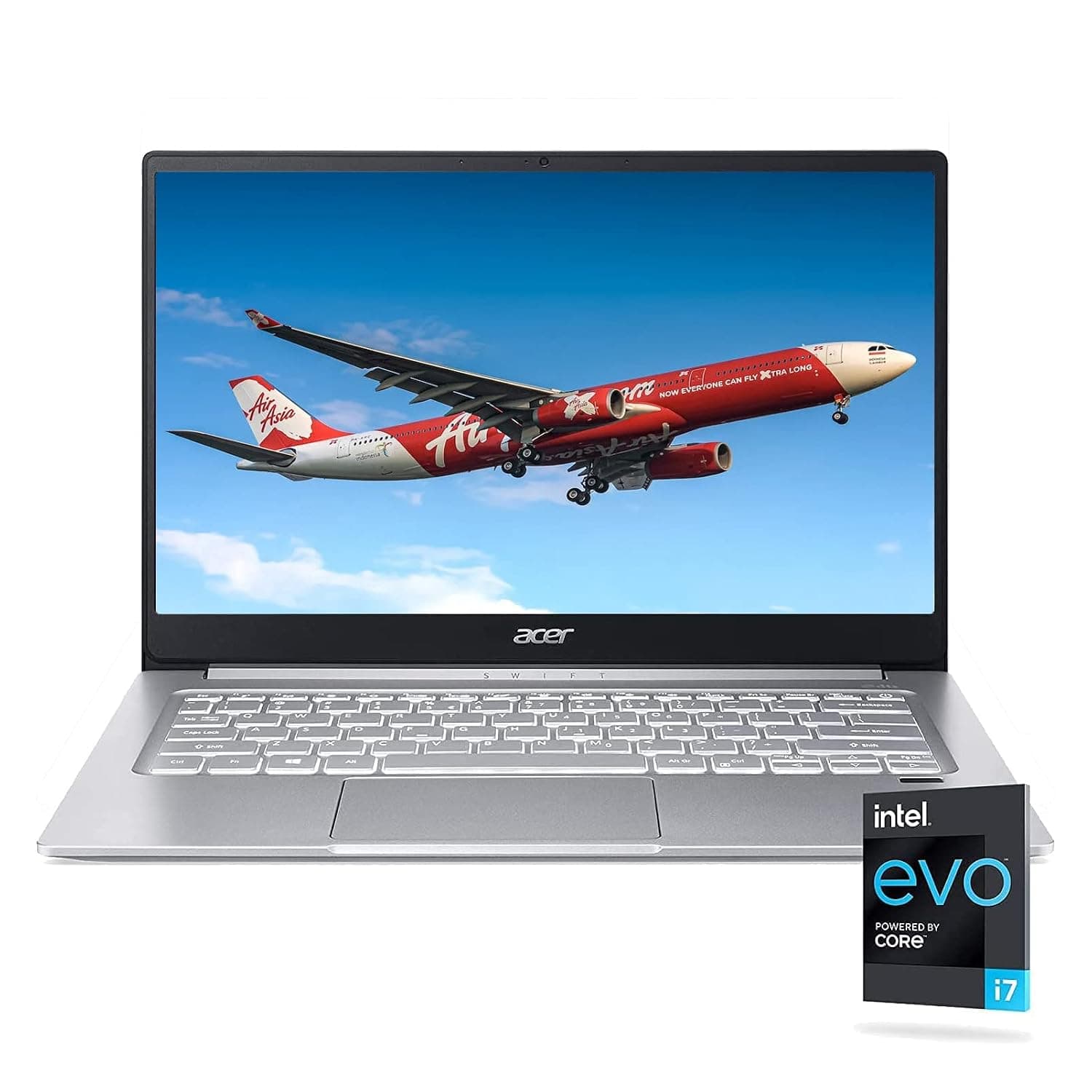 Acer Swift 3 Light Laptop | Intel EVO Core i7-1165G7 | 14" FHD IPS | 8GB LPDDR4X | 512GB NVMe SSD | Intel Iris Xe Graphics | Wi-Fi 6 | Backlit Keyboard | Fingerprint Reader | Thunderbolt 4 |TWE Cloth