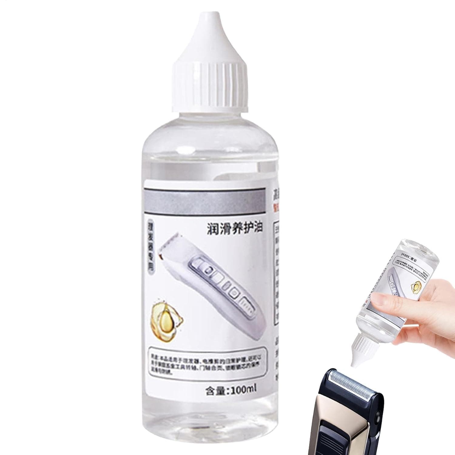 2 Pack Hair Clippers Oil, 100ml Premium Lubricant for Hair Trimmers and Electric Shavers, Ensures Smooth Performance and Prolongs Blade Life