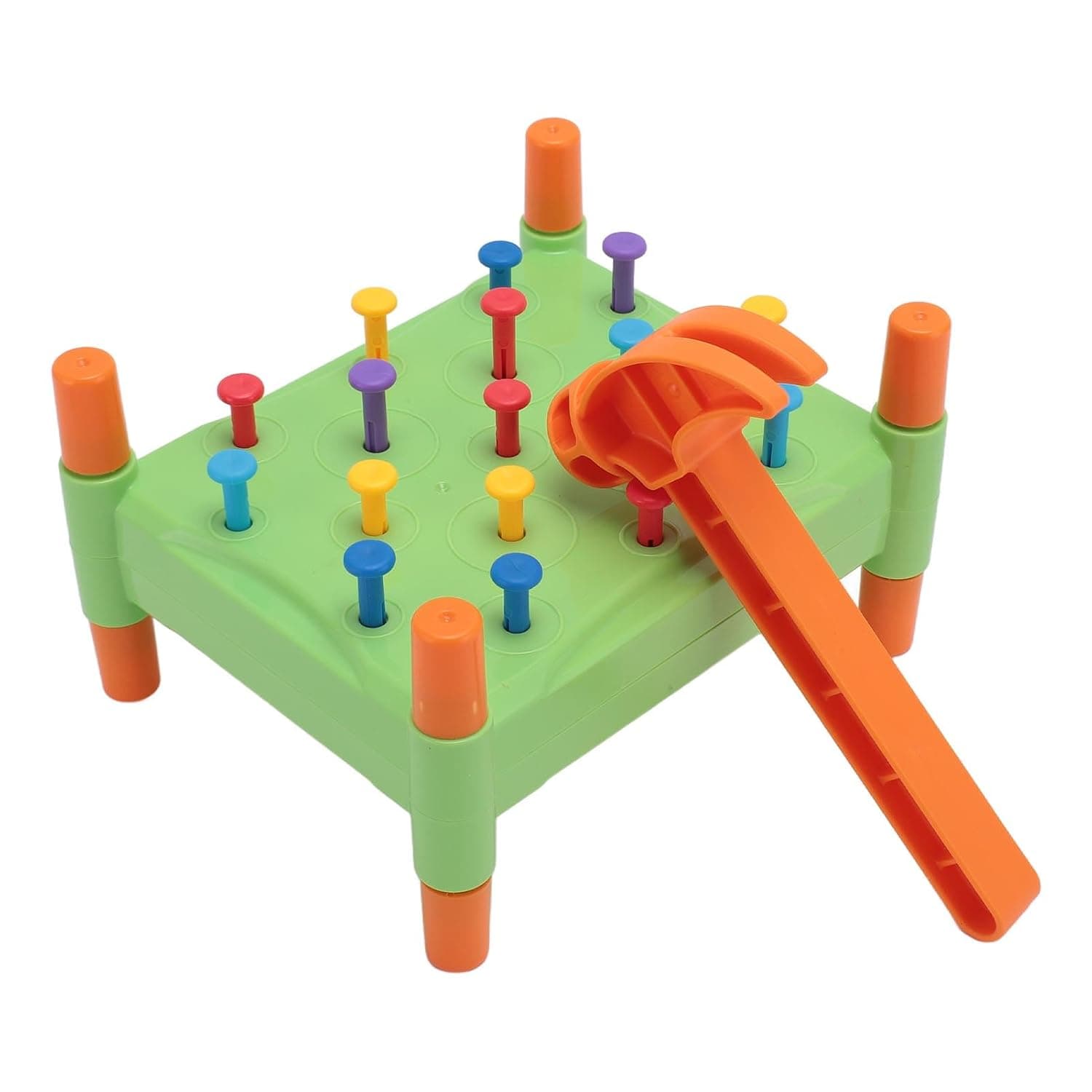 Hidyliu Kids Pounding Toy Set, Colorful Punching Tool, Improve Coordination and Focus, for Toddlers, Safe Plastic Material, Contains 35 Nails and Accessories