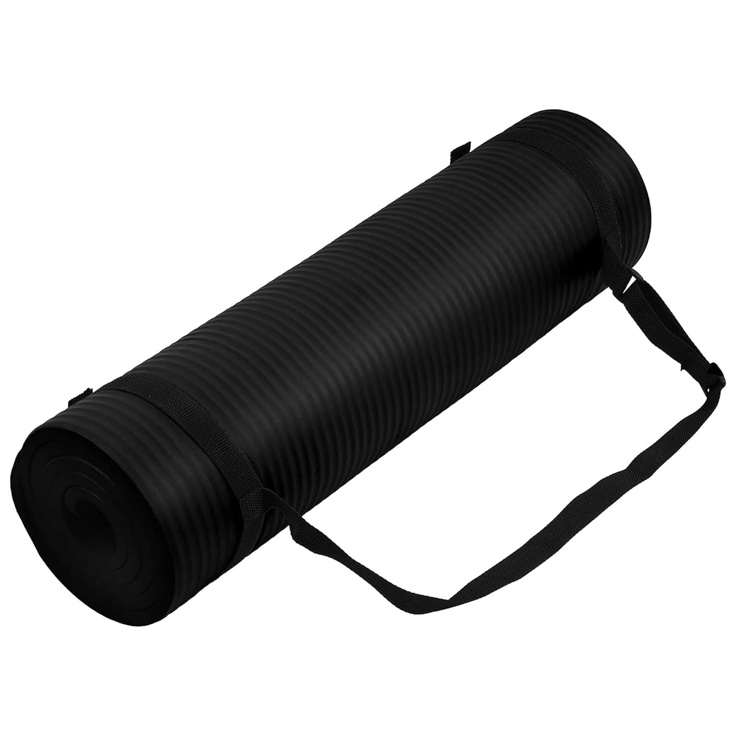 BalanceFrom Black Exercise Mat, Foam Fitness Mat, Yoga Mat, Workout Mat, Gym Mat
