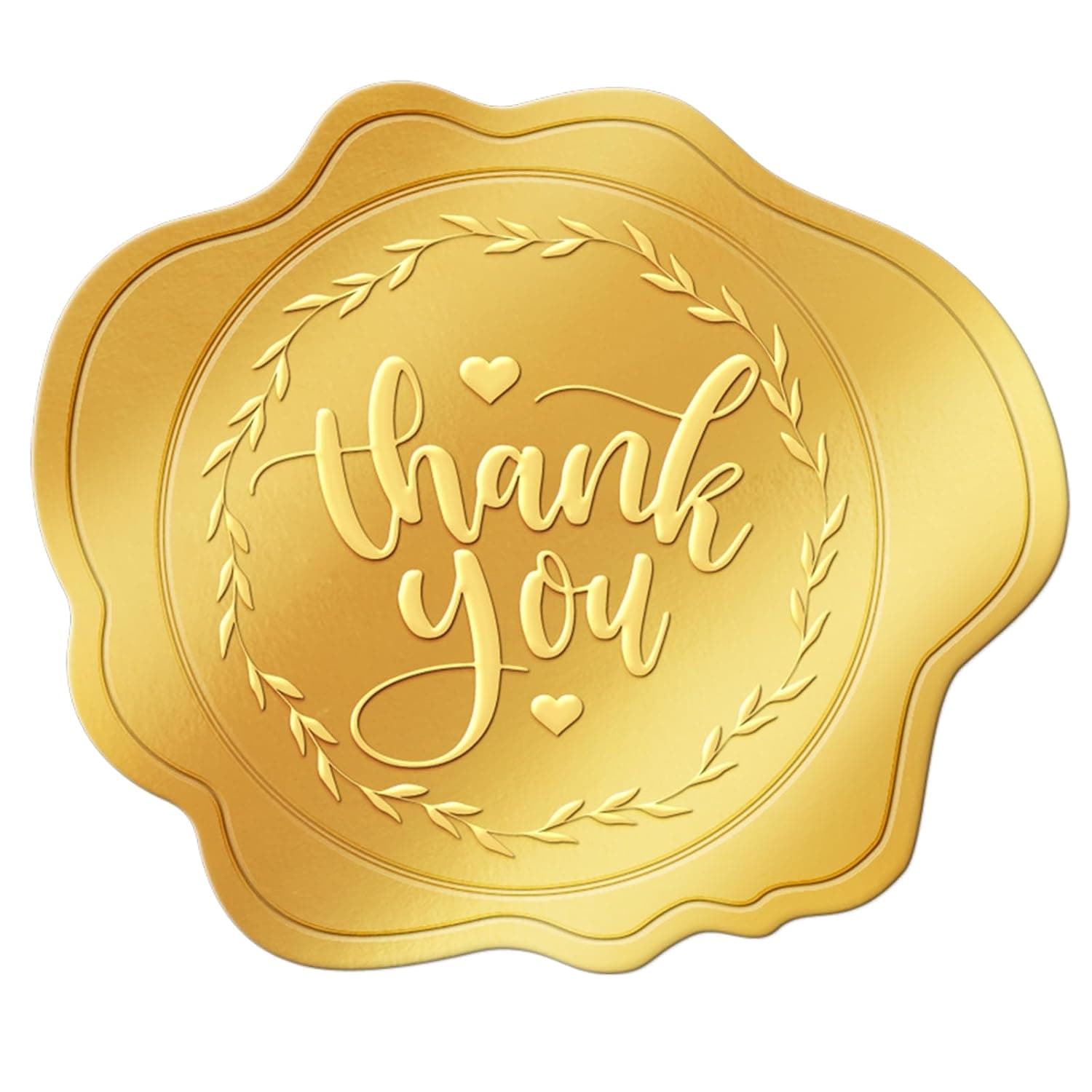 Gold Thank You Stickers, Personalized Stickers for Gift Wrapping, Birthday, Wedding Supplies, Baby Shower, Envelope Seals, Small Business