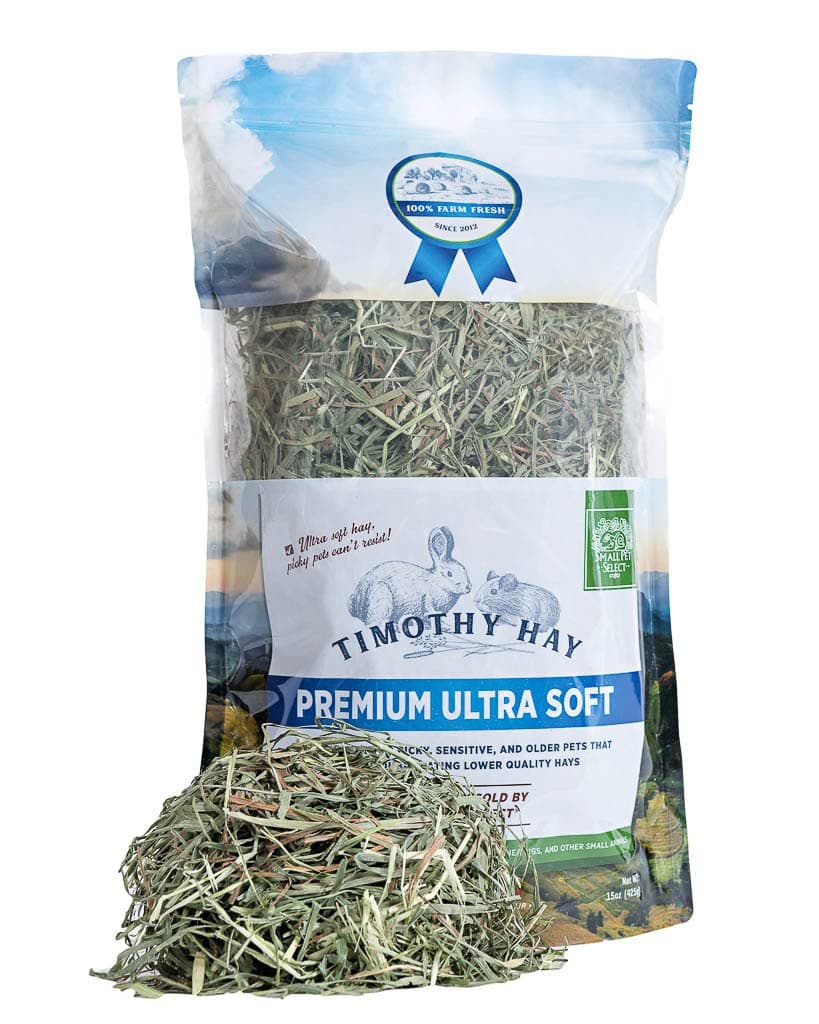 Small Pet Select - Premium Ultra Soft Timothy Hay, Rabbits, Guinea Pigs, Chinchillas, 15oz | Soft Premium Leafy Strands, Grown in USA, For Guinea Pigs, Chinchillas, Bunnies, Hamsters & Small Pets