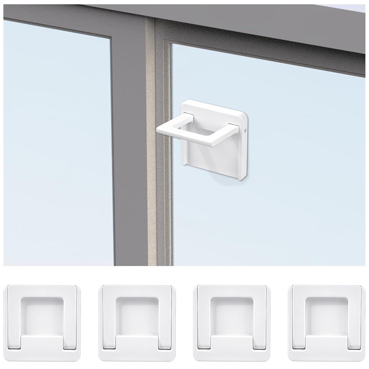 Lonimia Keyless child safety locks for patio doors, sliding closet doors, baby and pet-proof sliding doors, four sliding glass door child locks, and baby sliding door locks (white)