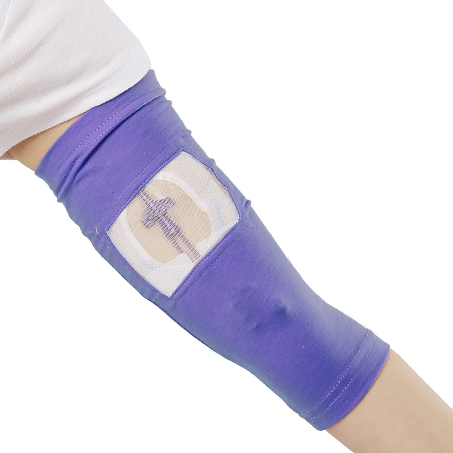 Care+Wear - Long PICC Line Cover (XX-Small, Violet) - for Patients with PICC Lines - Upper or Lower Arm Coverage - Enhanced PICC Line Security - Comfortable Daily Wear, Convenient Mesh Window