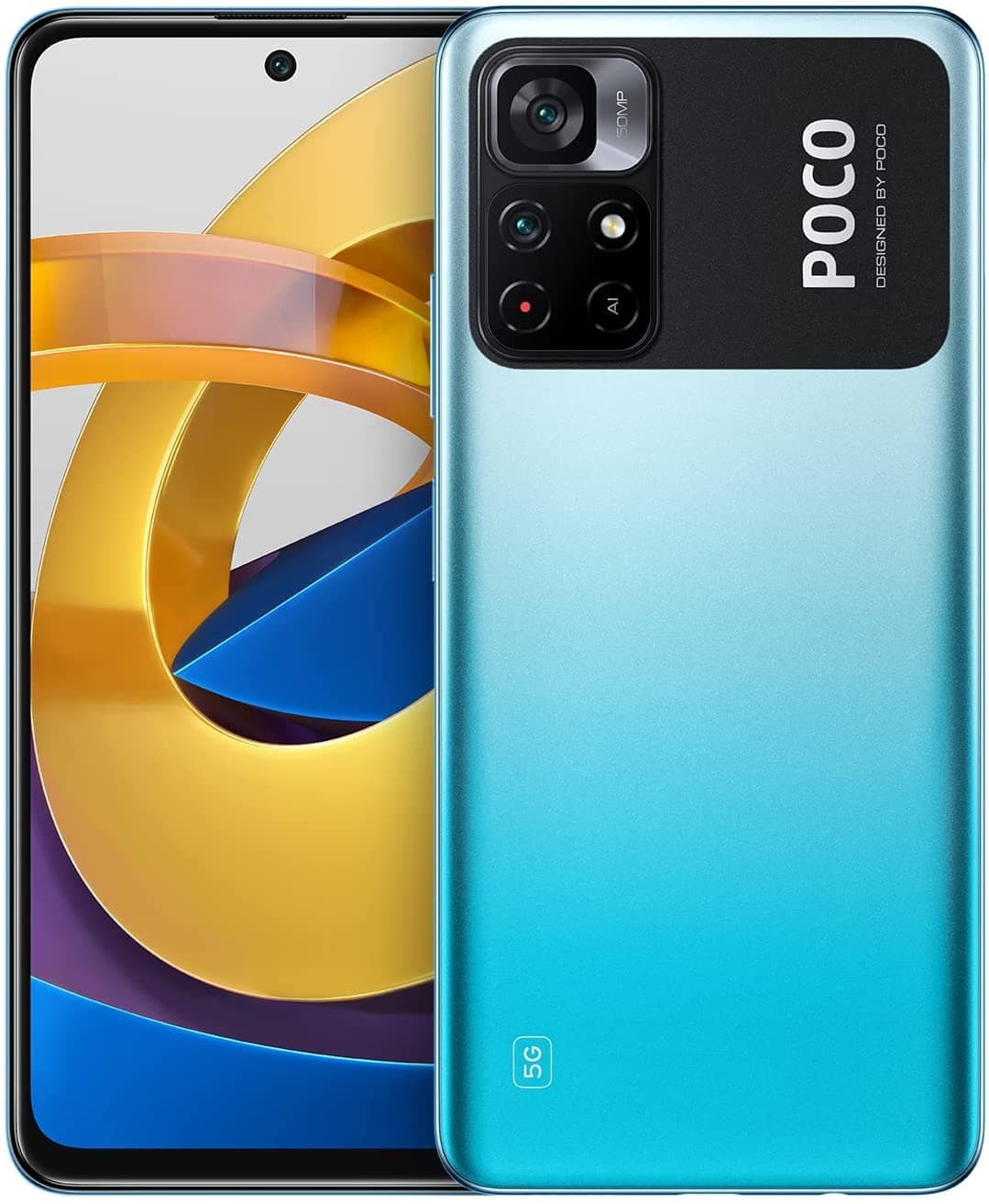 POCO M4 Pro 5G (Cool Blue, 6GB RAM, 128 GB Storage)- 240Hz, FHD+ Dot Display | 50mp with 8MP ultra-wide angle camera