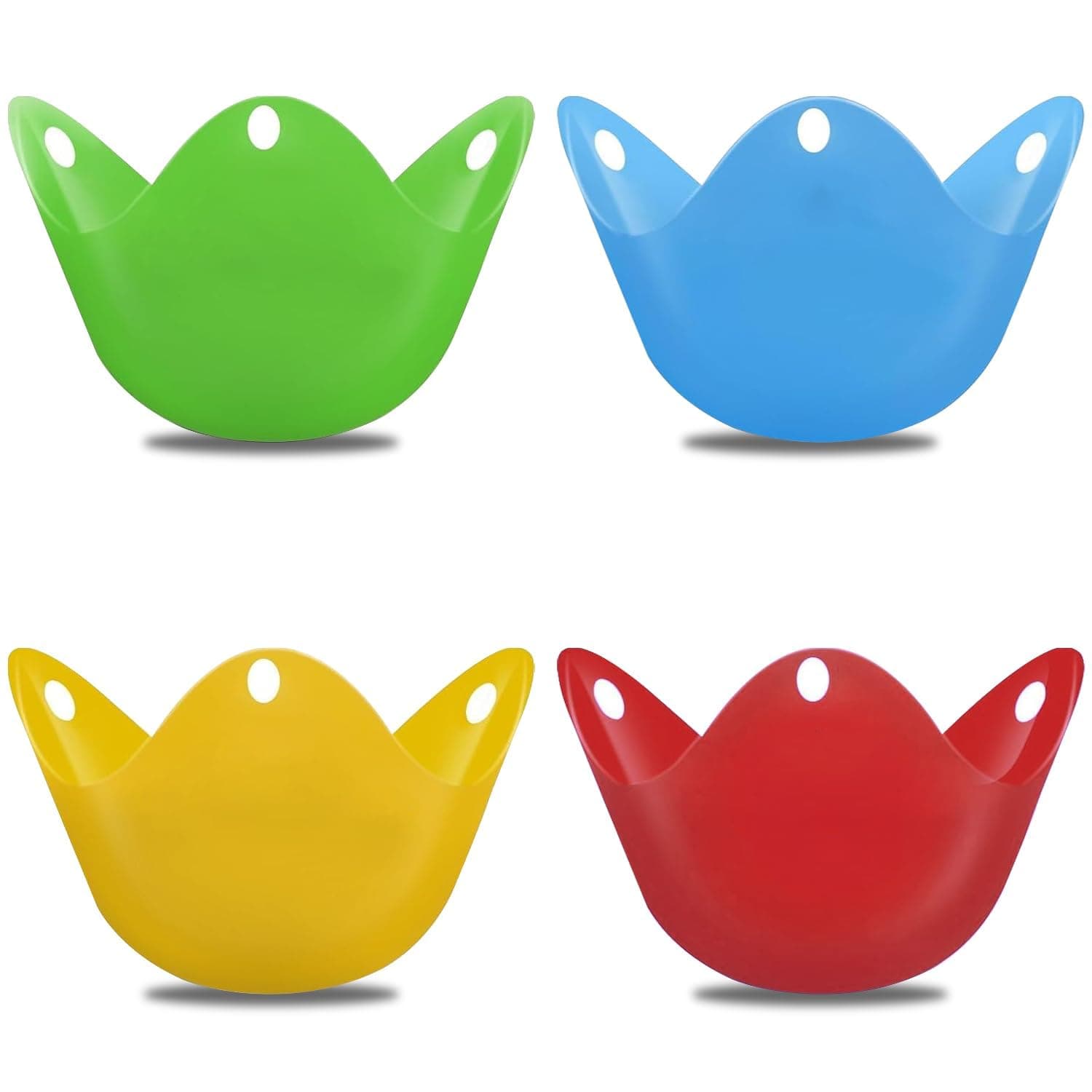 4 Pack Silicone Egg Poachers for Air Fryer, Oven, Stovetop - BPA Free, Non-Stick, Reusable Egg Cooking Cups for Healthy Breakfast, Easy to Clean, Ideal for Steaming, Poaching or Baking Eggs
