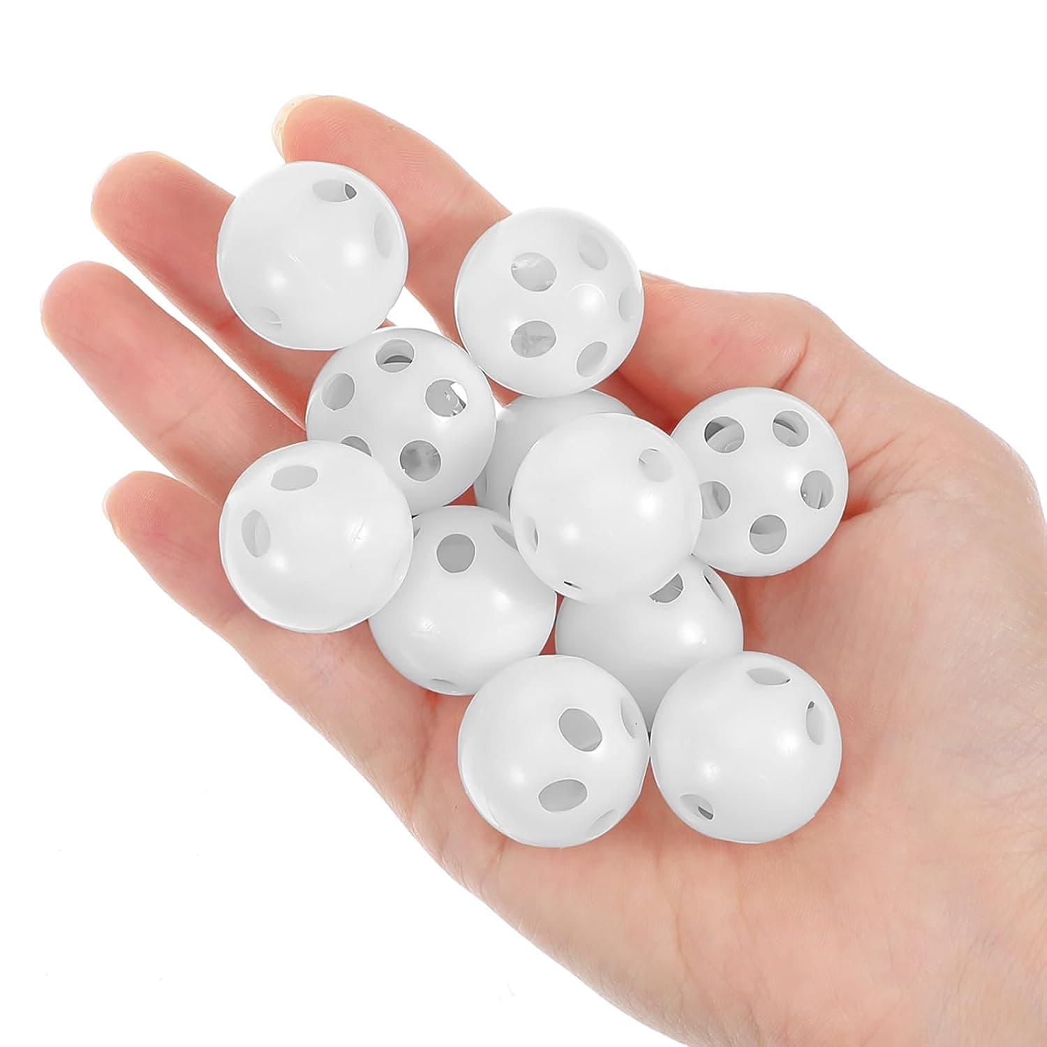 Pack of 10 Sew-In Rattle Balls, White Rattle Balls, Noise Maker for Cuddly Toys, Baby and Pet Toys, 24 mm Diameter, DIY Craft Set