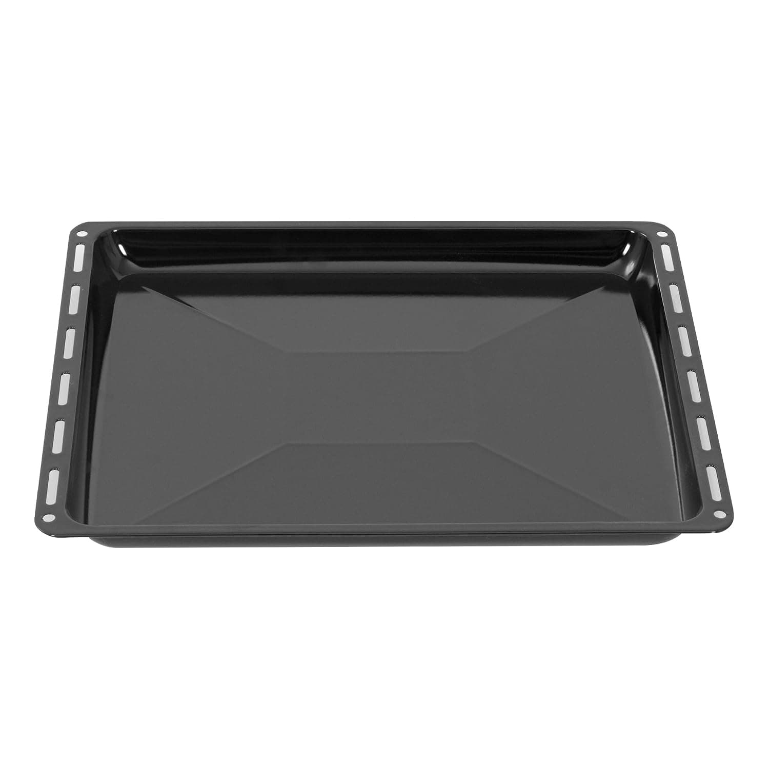 ICQN Baking Tray 445 x 375 x 25 mm, Suitable for Whirlpool, Ignis, Bauknecht, Indesit, Algor, Neckermann, Lloyds, Enamelled Grease Pan for Oven, Scratch-Resistant, 44.5 x 37.5 cm