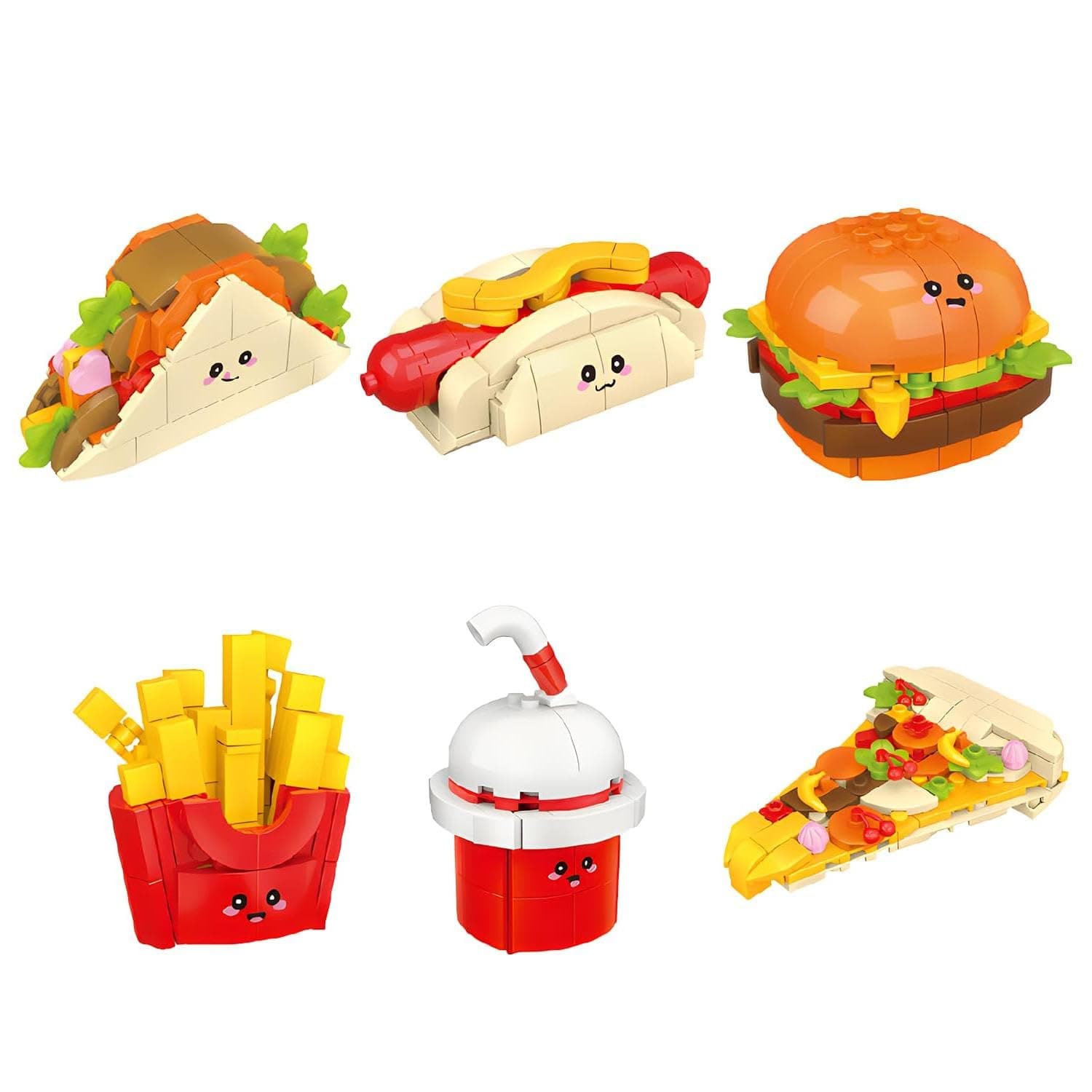 Building Blocks Toy Set for Kids, Mini Western Fast Food Micro Toys, Creative, Educational DIY Food Construction Kit, Birthday Gift, Party Favor, Preschool Learning Toy