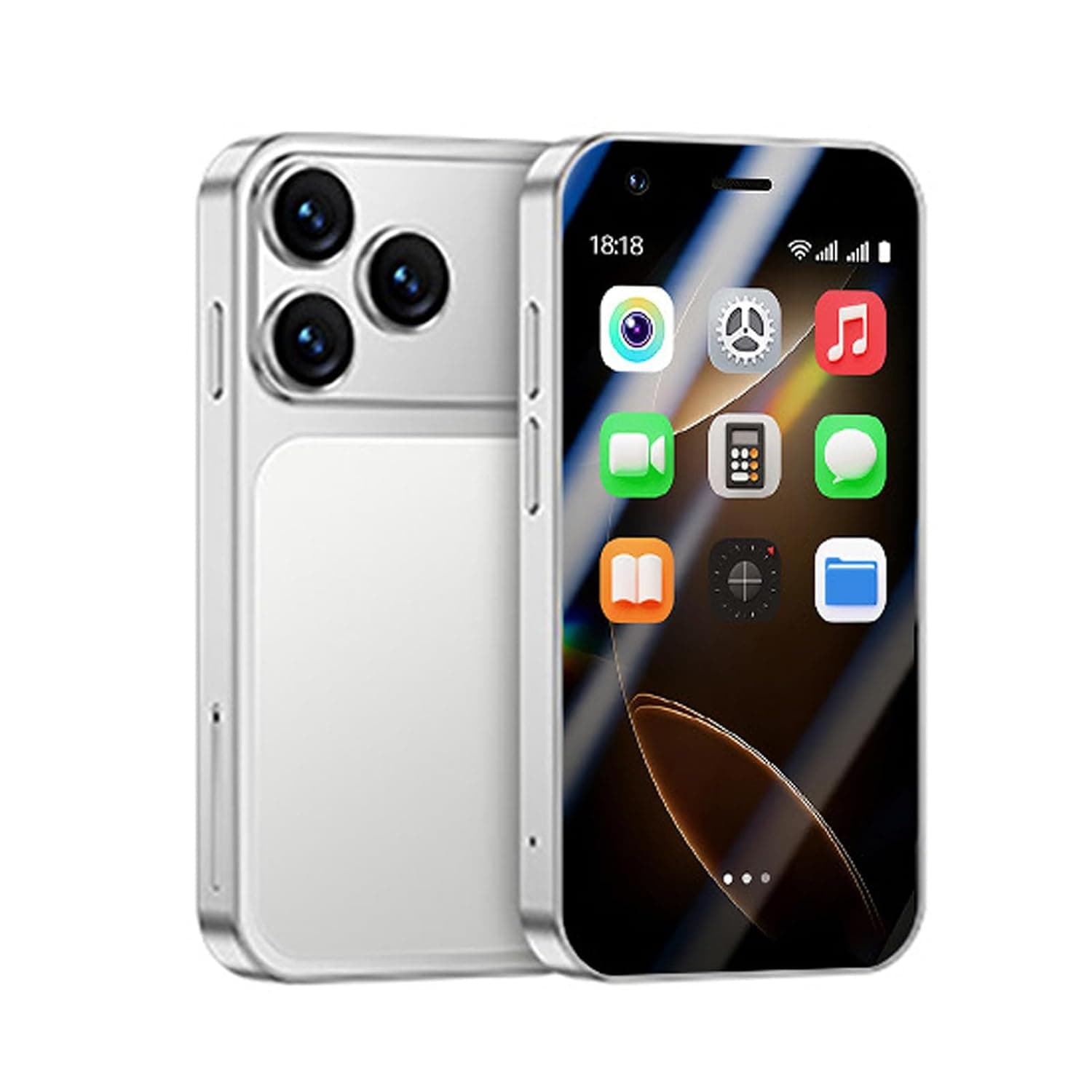 Small Unlocked 3G Mobile Phone, 3.0 Inch Screen 2GB RAM 16GB ROM Dual SIM Dual Camera Quad Core Processor, with 900mAh Battery (Silver)